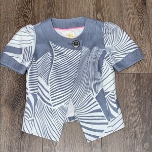 Anthropologie gray&cream jacket w/button&pockets